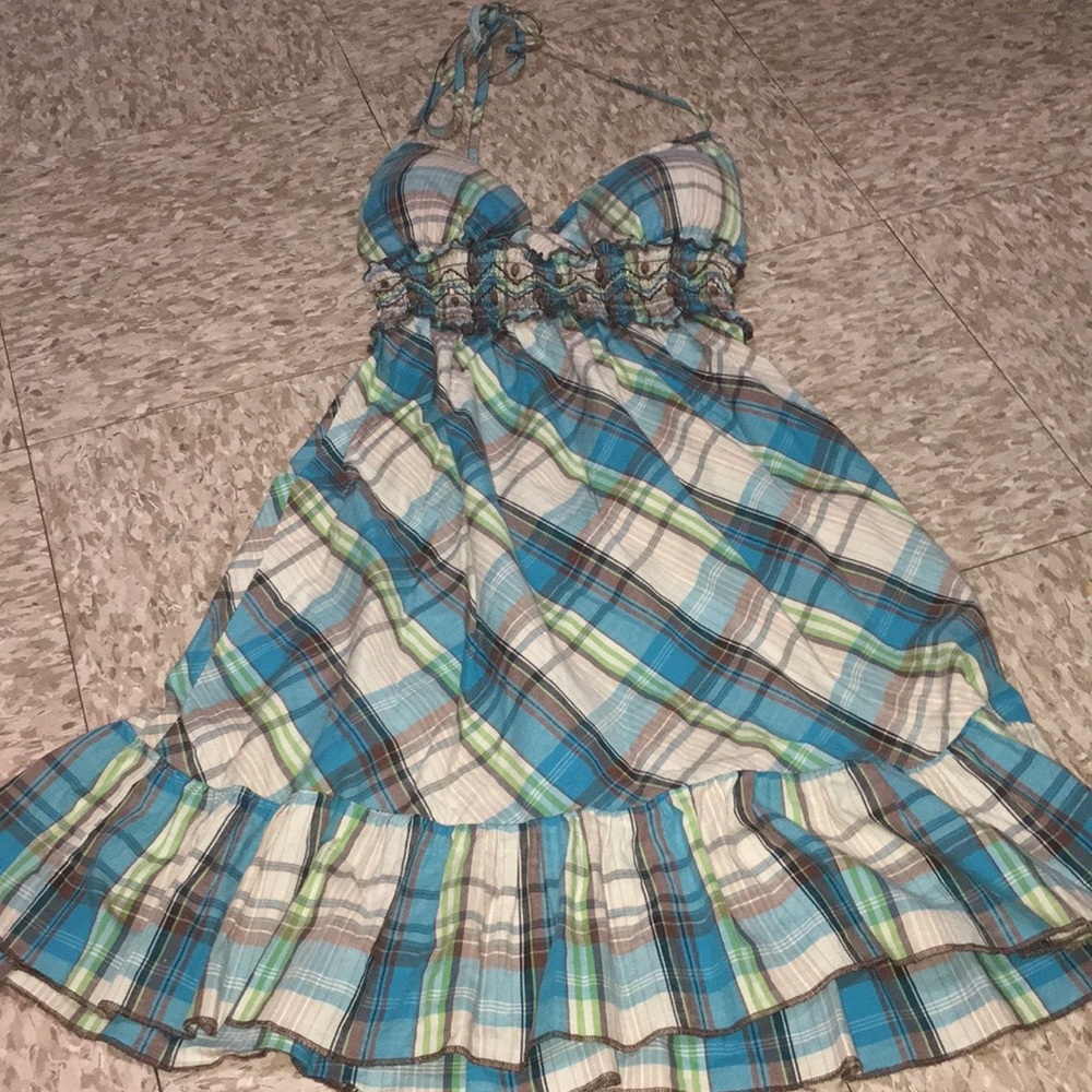 M heart soul plaid beaded dress